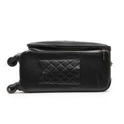 Valise  roulante CHANEL cuir matelassé noir