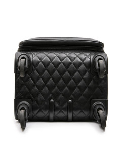 Valise  roulante CHANEL cuir matelassé noir