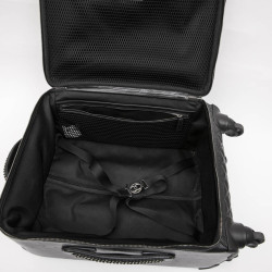 Valise  roulante CHANEL cuir matelassé noir