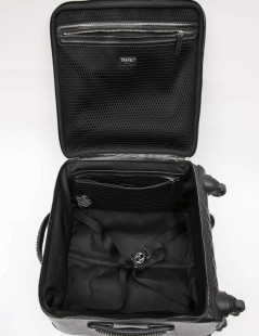 Valise  roulante CHANEL cuir matelassé noir