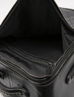 Valise  roulante CHANEL cuir matelassé noir