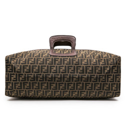 FENDI Boston bag in brown monogram canvas and leather