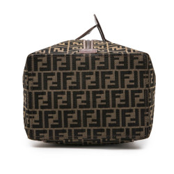 FENDI Boston bag in brown monogram canvas and leather