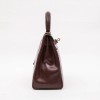 Sac Kelly 28 HERMES cuir box bordeaux vintage