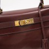 Sac Kelly 28 HERMES cuir box bordeaux vintage