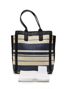 Sac CHLOE en cuir rayé blanc et bleu