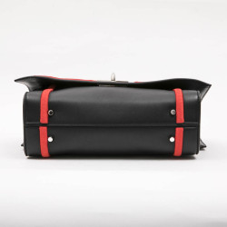 GIVENCHY Shark bag in black calf leather and red threads