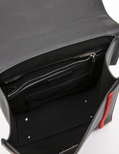 GIVENCHY Shark bag in black calf leather and red threads