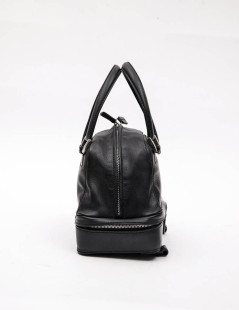 KARL LAGERFELD mini bowling bag in black leather