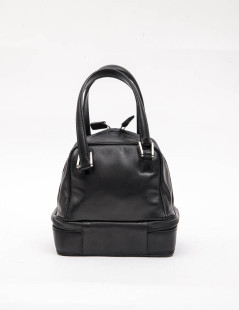 KARL LAGERFELD mini bowling bag in black leather