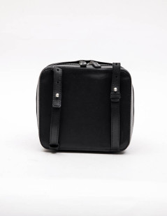 KARL LAGERFELD mini bowling bag in black leather