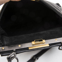 FENDI Peekaboo bag in soft black leather Médium size