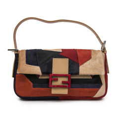 Baguette FENDI en poulain patchwork multicolore