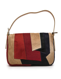 Baguette FENDI en poulain patchwork multicolore