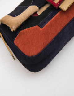 Baguette FENDI en poulain patchwork multicolore