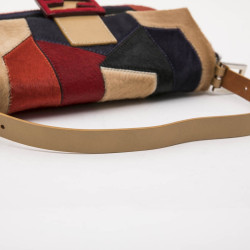 Baguette FENDI en poulain patchwork multicolore