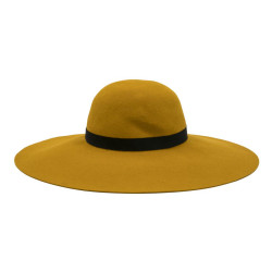 E.S Chapeau TM MAISON MICHEL en feutrine jaune