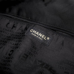 CHANEL tote bag in black duchess satin