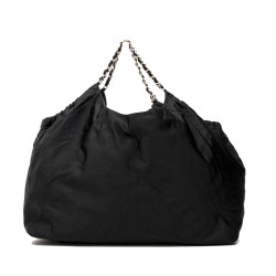 CHANEL tote bag in black duchess satin