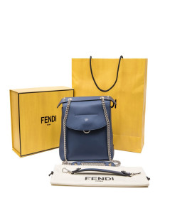 FENDI "Back to school" backpack in soft blue leather