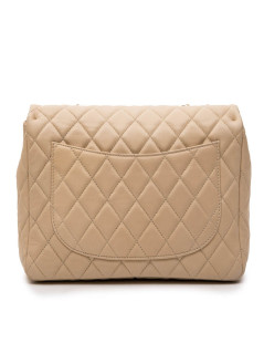 Sac Jumbo CHANEL cuir matelassé souple beige