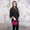 Mini sac Lady D CHRISTIAN DIOR en velours de soie rouge cardinal