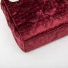 Mini sac Lady D CHRISTIAN DIOR en velours de soie rouge cardinal