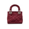 Mini sac Lady D CHRISTIAN DIOR en velours de soie rouge cardinal