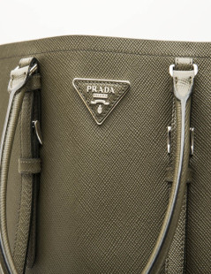 Sac PRADA en cuir Saffiano vert