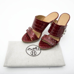 Mules Hautes t 37  HERMES en alligator 