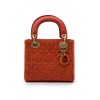 CHRISTIAN DIOR 'Lady Dior' Mini Bag in Coral Tweed and leather