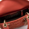 CHRISTIAN DIOR 'Lady Dior' Mini Bag in Coral Tweed and leather