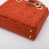 CHRISTIAN DIOR 'Lady Dior' Mini Bag in Coral Tweed and leather