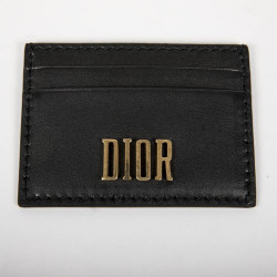 E.S Porte-cartes DIOR en cuir noir