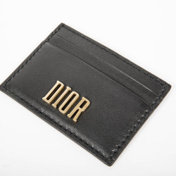 E.S Porte-cartes DIOR en cuir noir