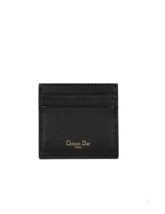 DIOR card holder in black smooth calf leather