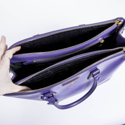 Sac PRADA "Galleria" en cuir Saffiano violet