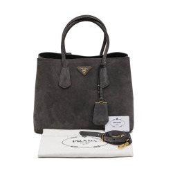 Sac PRADA en daim gris perle