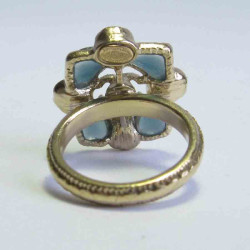 Bague CHANEL perles et bleu