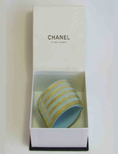 Manchette CHANEL bleu et or