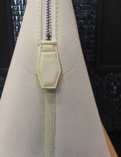 Big bag white epsom leather HERMES bolide