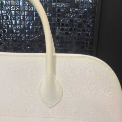 Big bag white epsom leather HERMES bolide