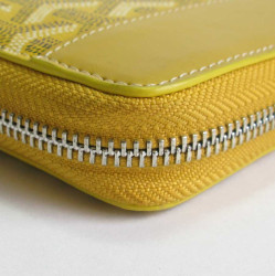 Compagnon GOYARD Matignon en toile et cuir monogram jaune