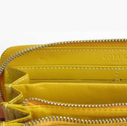 Compagnon GOYARD Matignon en toile et cuir monogram jaune