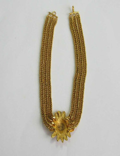 Collier ras de cou CHANEL tête de Lion vintage en métal doré