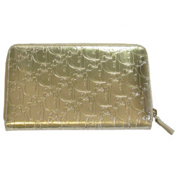 CHRISTIAN DIOR wallet in gold monogram leather