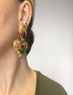 Boucles d'oreille clips CHRISTIAN LACROIX pendantes