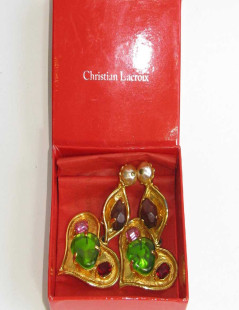 Christian Lacroix heart clip-on earrings 