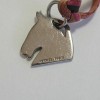 HERMES silk link necklace and silver metal horse head pendant