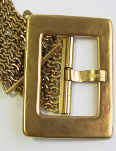 CHANEL 9 chains belt in gilt metal